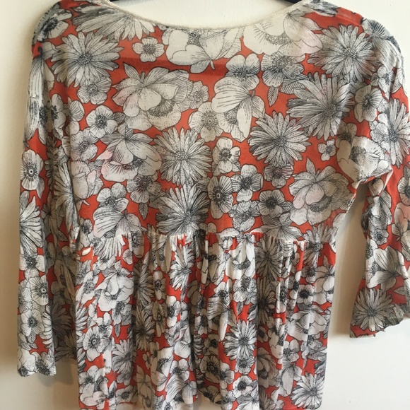 Anthropologie Knitted & Knotted Floral Blouse - Picture 3 of 4